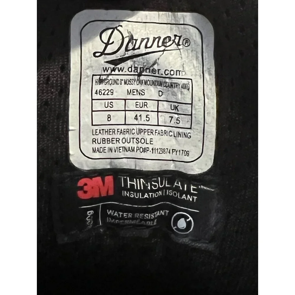 Danner Mossy Oak Break-Up Country Insulated‎ 400G Goretex Shoes - Size 8